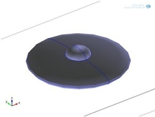 Low Reynolds Number Flow Around a Flying Saucer Micro Air Vehicle