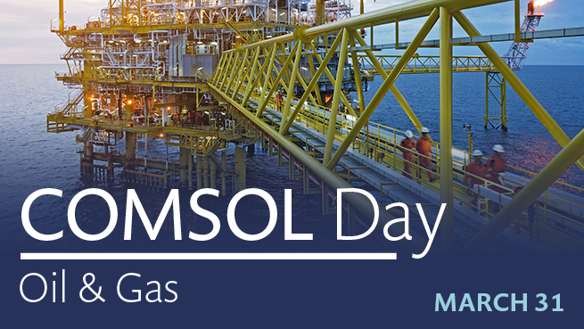 Immagine per il COMSOL Day: Oil & Gas del 31 marzo. Si vede una squadra che lavora su una struttura di produzione offshore.