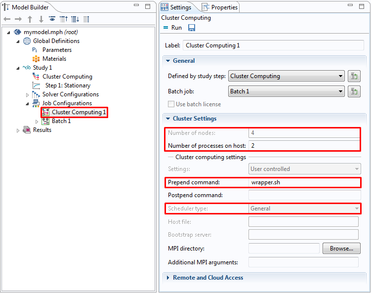 Cluster Computing node with wrapper script